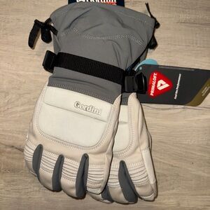 Gordini Gray and Cream Winter Gloves NWT